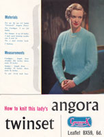Great vintage ladies angora twin set knitting pattern