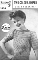 vintage ladies patterned jumper knitting pattern 1940s