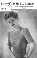 vintage ladies zig zag jumper knitting pattern 1940s