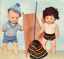 Vintage doll knitting pattern - this is the other set for a little boy doll 10" 12" 14" and 16"