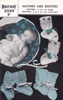 vintage baby bootees knitting pattern 1940s