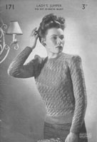 vintage ladies knitting pattern for ladies jumper 1940