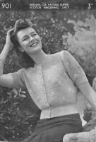 vintage ladies knitting pattern for jumper 1940s