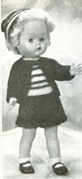 Vintage doll knitting pattern. Great set of clothes for the little girl doll 14" and 16"