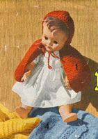 Vintage knitting pattern, just a sweet little cape to knit for dolly to fit 12-14" dolls