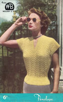 vintage ladies summer top knitting pattern from 1950s