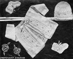 vintage knitting pattern for baby matinee set 