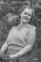vintage ladies knitting pattern for jumper from 1930s