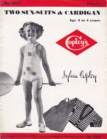 vintage childs swim suit knitting pattern with cardigan 1930s