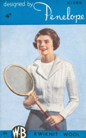 vintage ladies knitting pattern tennis cardigan