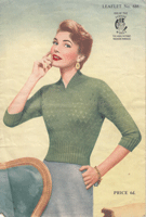 Great vintage ladies jumper knitting pattern with three quarter sleeves