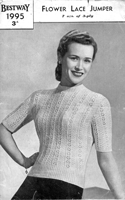 vintage ladies summer jumper knitting pattern 1940s