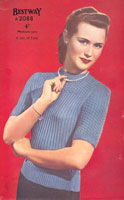 vintage ladies knitting pattern from 1940s for jumper