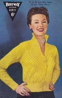 Fabulous vintage cardigan knitting pattern with the classic retro flick collar