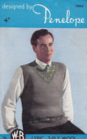 vintage mans knitting pattern for fair isle jumper 1940s