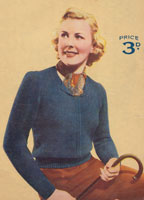vintage ladies knitting pattern for zip  jumper to fit 34 inch bust from 1930s
