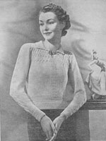 vintage ladies jumper knitting pattern from 1930s for a jumper to fit 34 inch bust