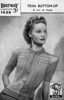 ladies 1940s tailored jumper with collar