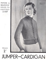 ladies 1930s knitting pattern from patons 2587