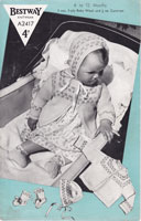 vintage baby fair isle pram set 1940s