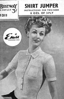 vintage jumper knitting pattern from 1940s