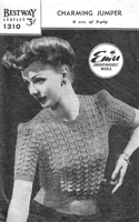 vintag feather stitch jumper knitting pattern jumper from 1940s