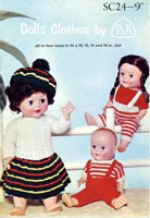 Vintage hard to find dolls knitting. To fit dolls 10, 12, 14, 16 inch outfits